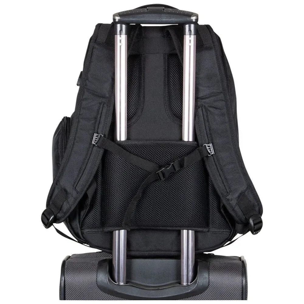 Kenneth Cole Reaction Black Backpack with Red Accents, travel bag